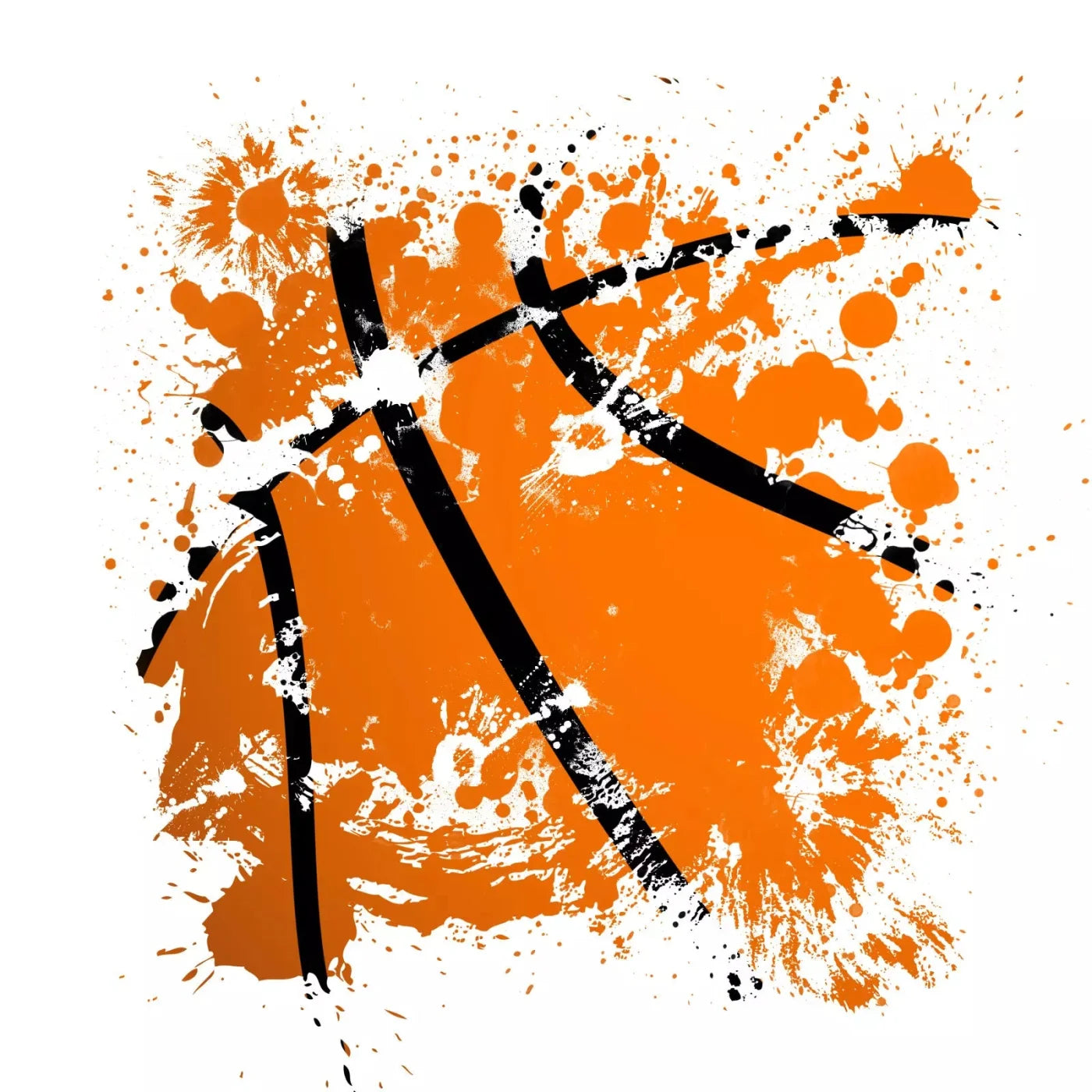Basketball Splatter 8X8 Fleece ( 96 X Inch ) Backdrop