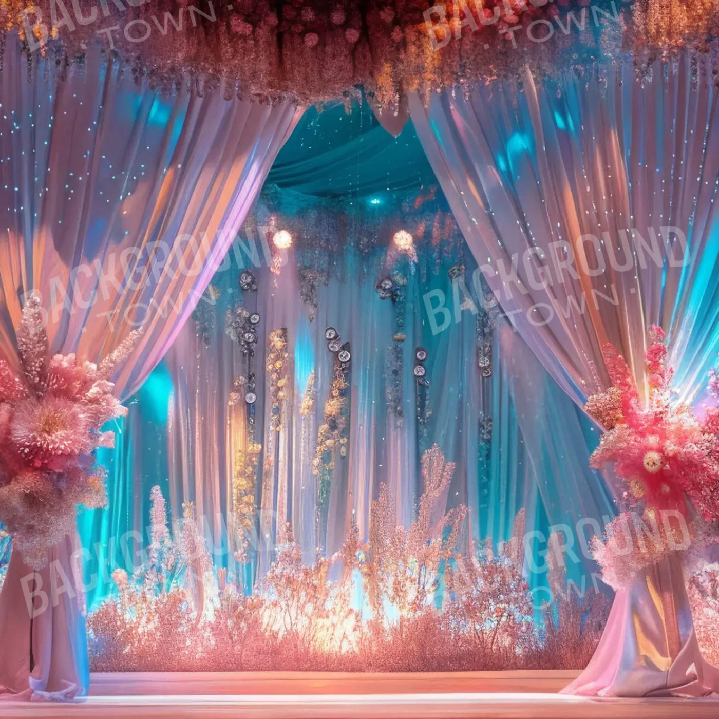 Beauty Pageant Stage 8’x8’ Fleece (96 x 96 inch) Backdrop