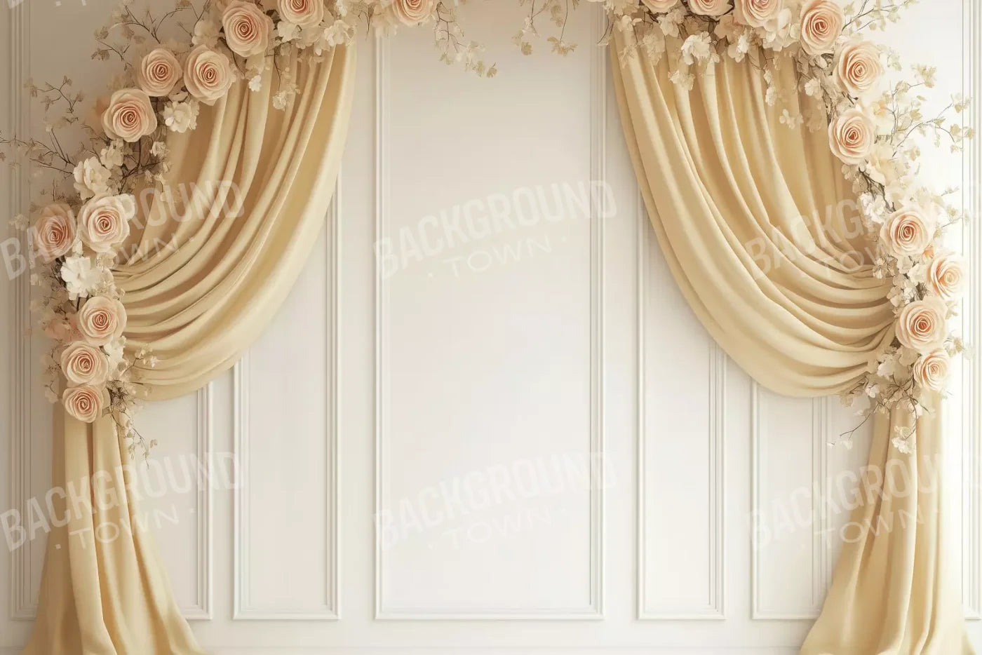 Beige Floral Arch Wall 12’x8’ UltraCloth (144 x 96 inch) Backdrop
