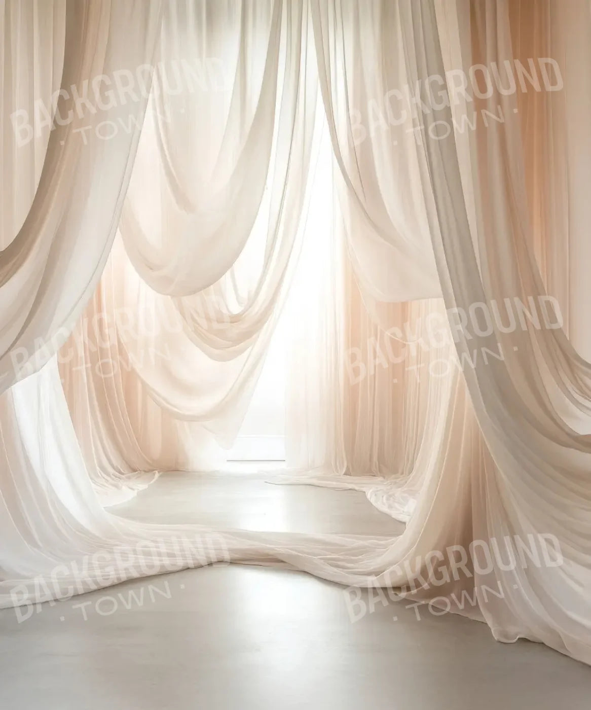 Beige Sheer Drapery 10’x12’ UltraCloth (120 x 144 inch) Backdrop