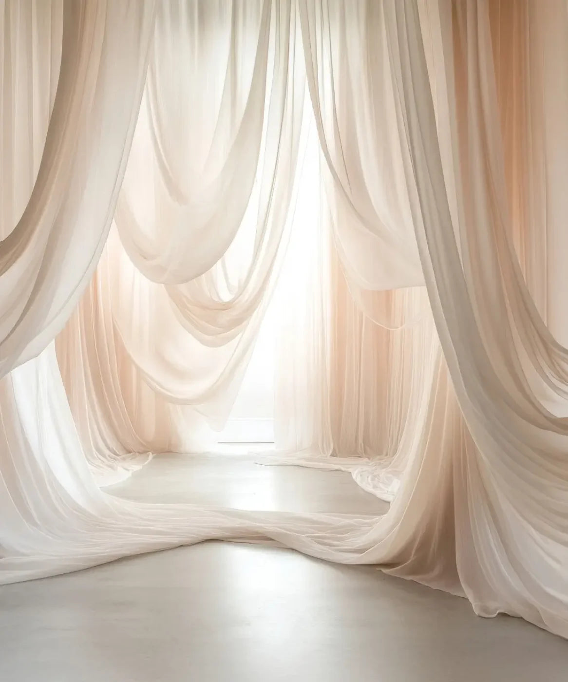 Beige Sheer Drapery 10’x12’ UltraCloth (120 x 144 inch) Backdrop