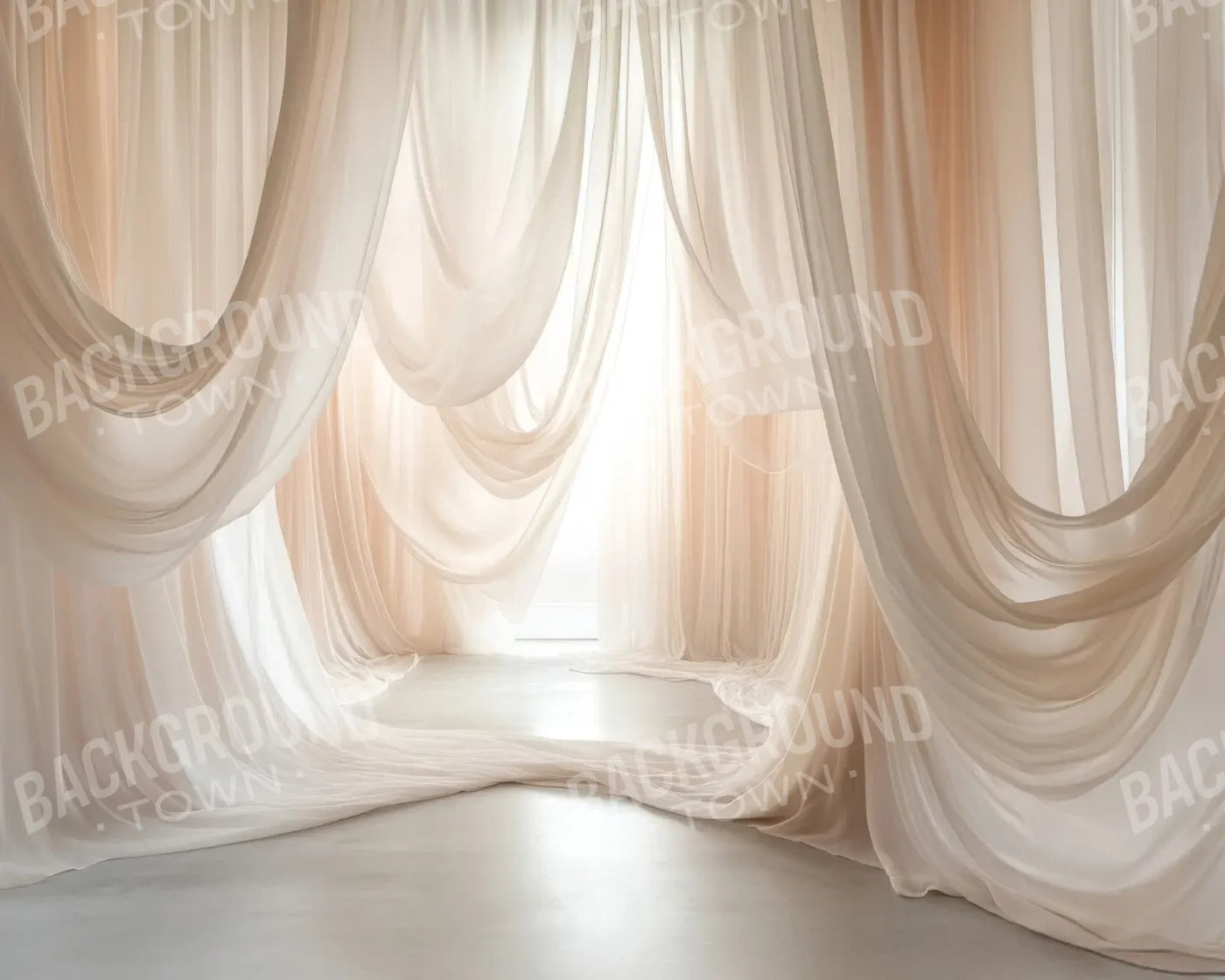 Beige Sheer Drapery 10’x8’ Fleece (120 x 96 inch) Backdrop