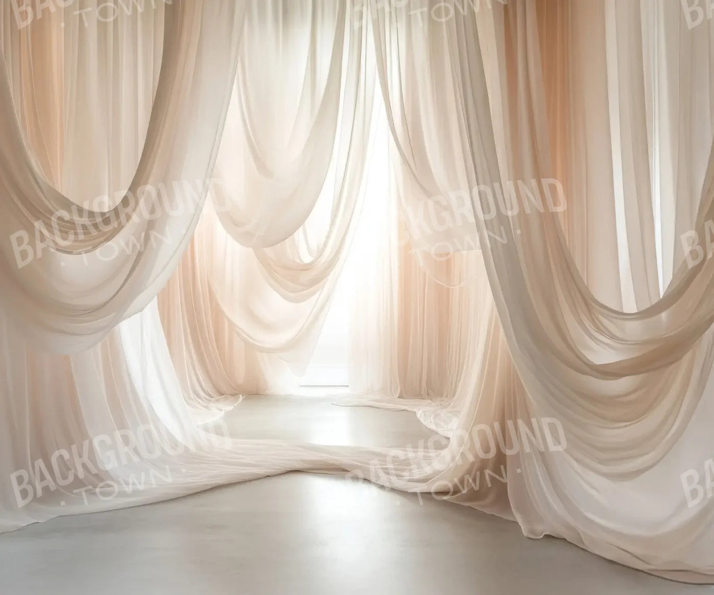 Beige Sheer Drapery 12’x10’ UltraCloth (144 x 120 inch) Backdrop