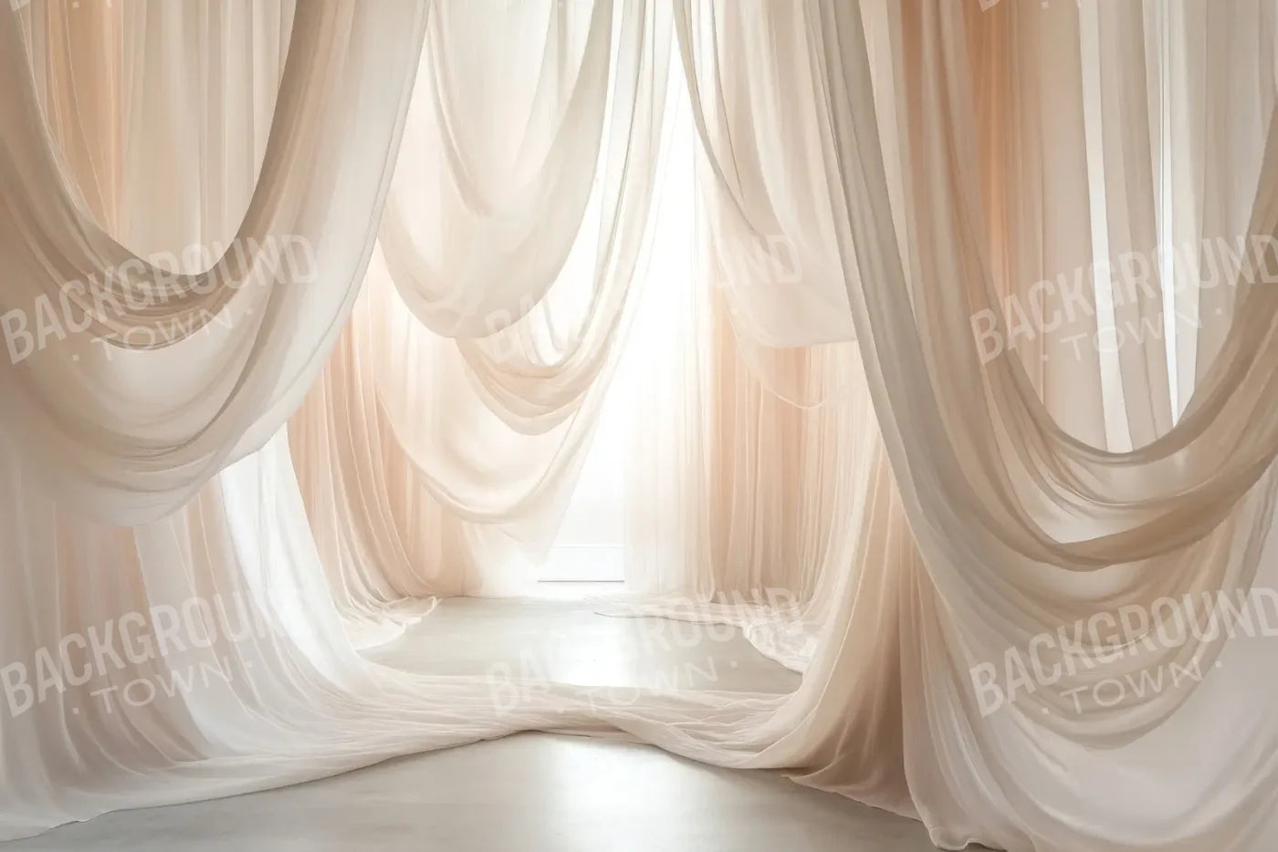 Beige Sheer Drapery 12’x8’ UltraCloth (144 x 96 inch) Backdrop