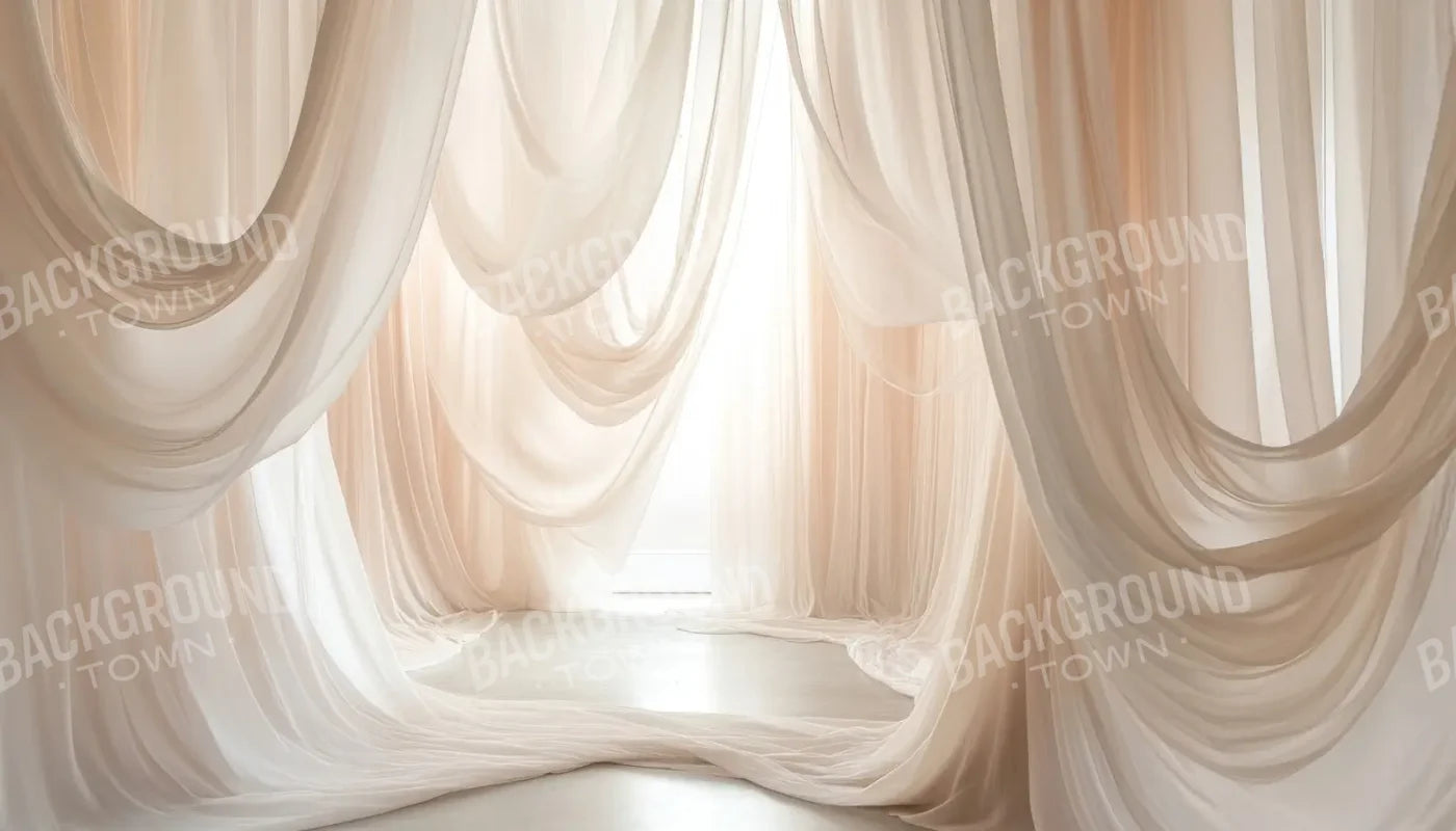 Beige Sheer Drapery 14’x8’ UltraCloth (168 x 96 inch) Backdrop