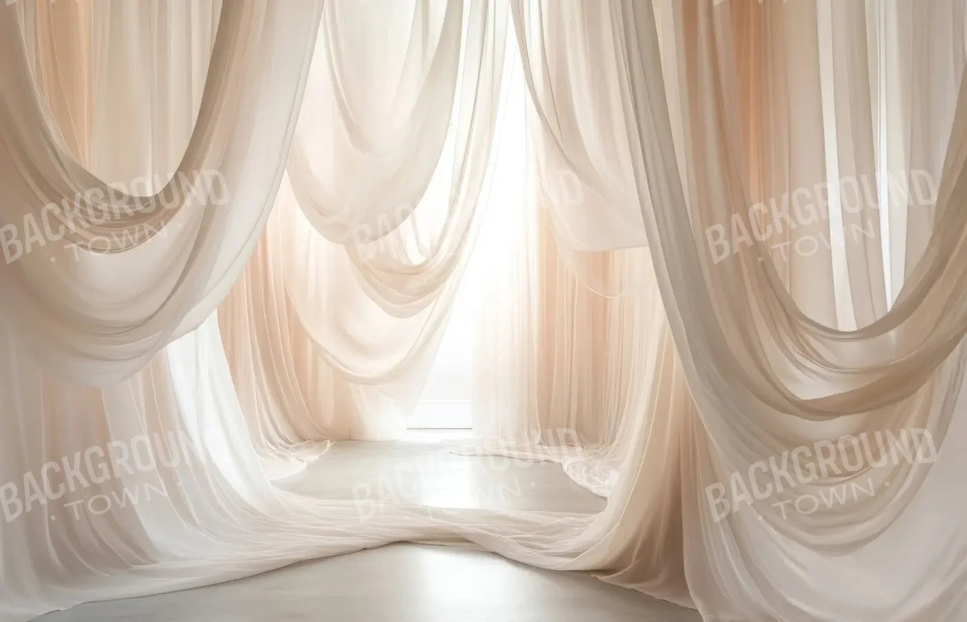 Beige Sheer Drapery 14’x9’ UltraCloth (168 x 108 inch) Backdrop