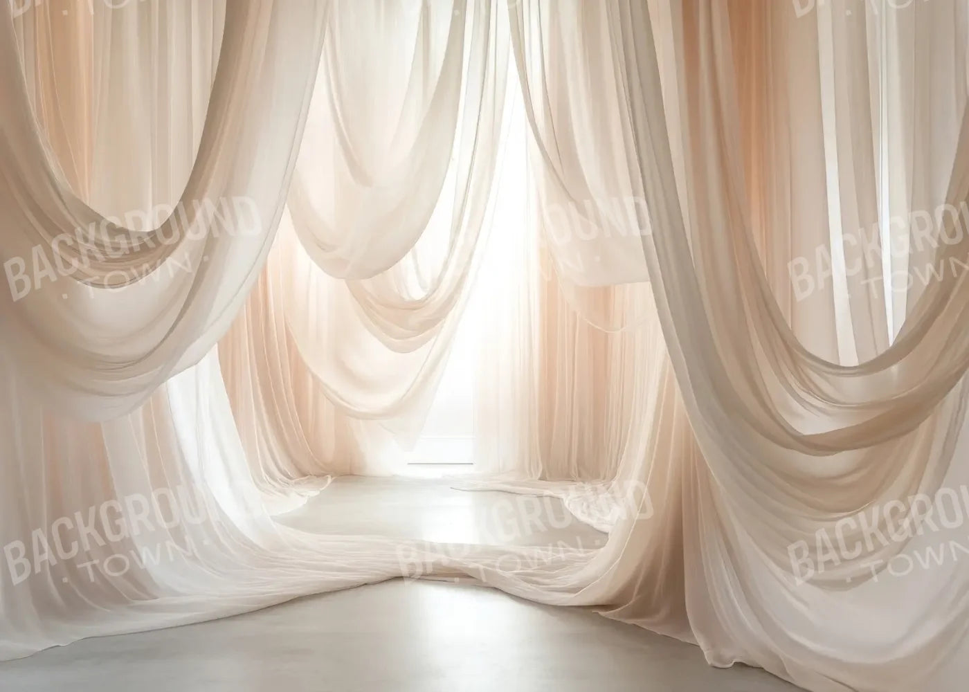Beige Sheer Drapery 7’x5’ UltraCloth (84 x 60 inch) Backdrop