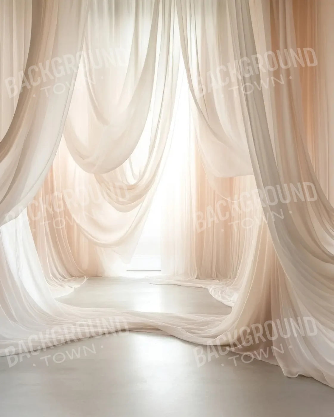 Beige Sheer Drapery 8’x10’ Fleece (96 x 120 inch) Backdrop