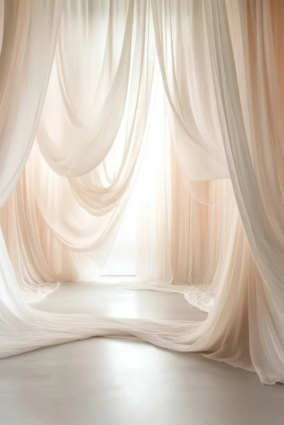 Beige Sheer Drapery 8’x12’ UltraCloth (96 x 144 inch) Backdrop