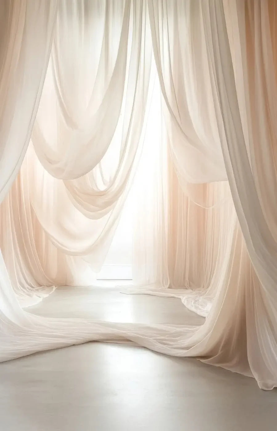 Beige Sheer Drapery 9’x14’ UltraCloth (108 x 168 inch) Backdrop