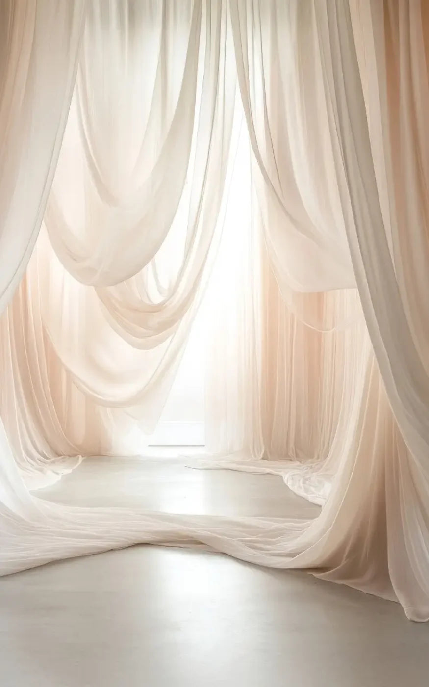 Beige Sheer Drapery 5’x8’ UltraCloth (60 x 96 inch) Backdrop
