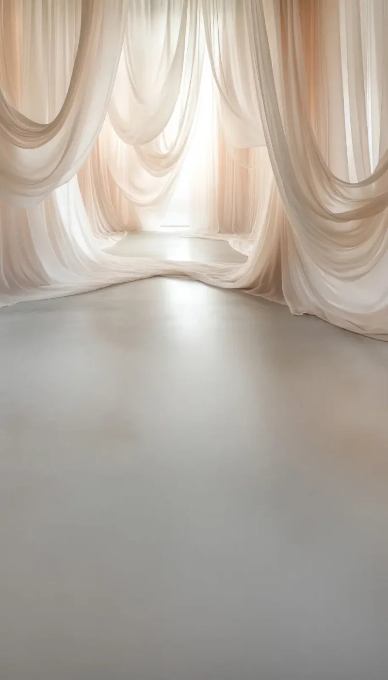 Beige Sheer Drapery Sweep 8’x14’ UltraCloth for Westcott X Drop Pro (96 x 168 inch) Backdrop