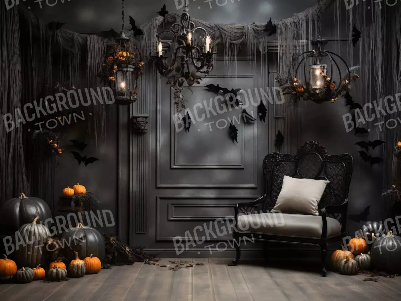 Bewitched With Bats 7X5 Ultracloth ( 84 X 60 Inch ) Backdrop