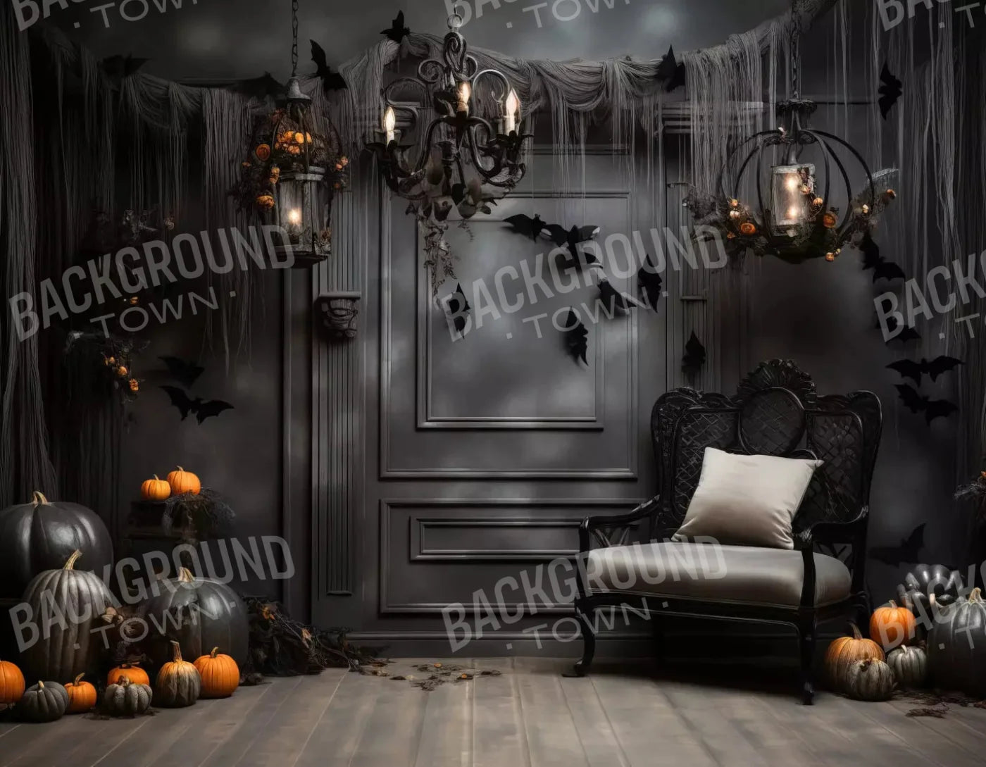 Bewitched With Bats 8X6 Fleece ( 96 X 72 Inch ) Backdrop