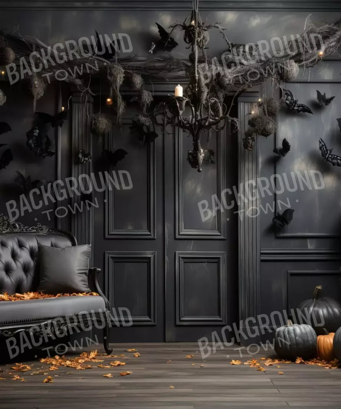 Black , Orange Backdrop for Photography