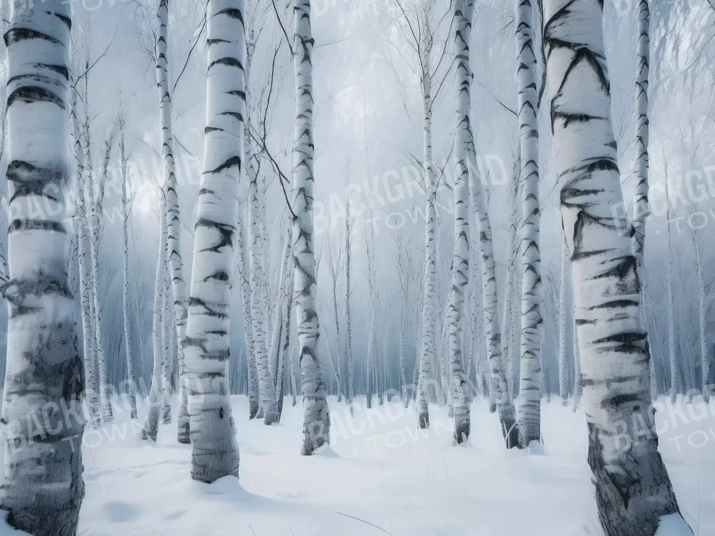 Birch Snow I 8’X6’ Fleece (96 X 72 Inch) Backdrop