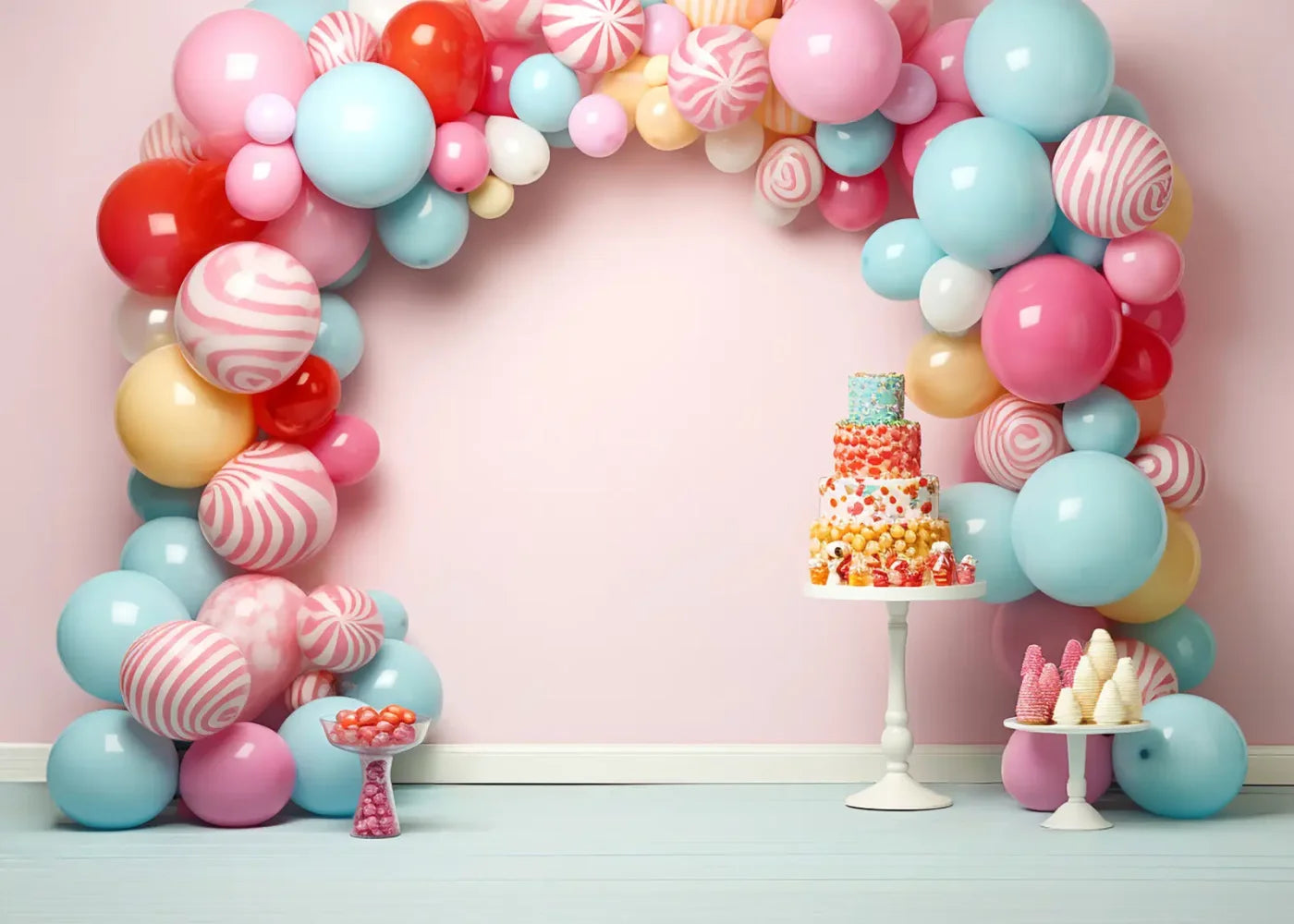 Birthday Swirl Balloon Arch Backdrop