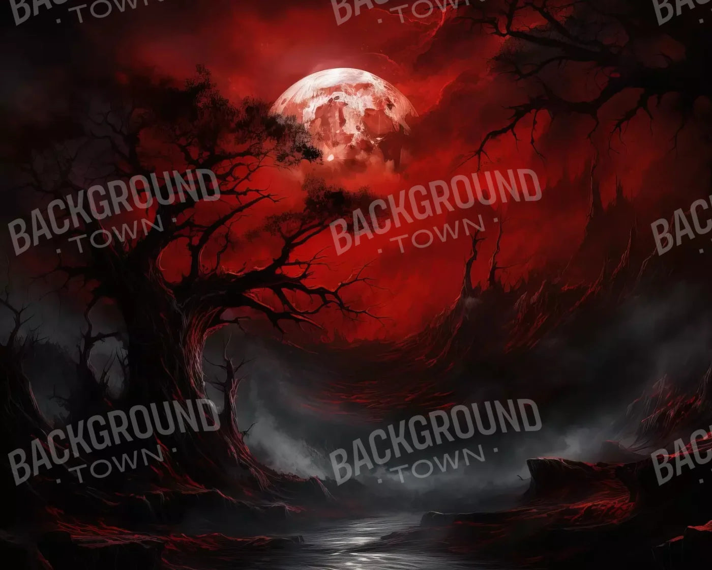 Blood Moon I 10’X8’ Fleece (120 X 96 Inch) Backdrop
