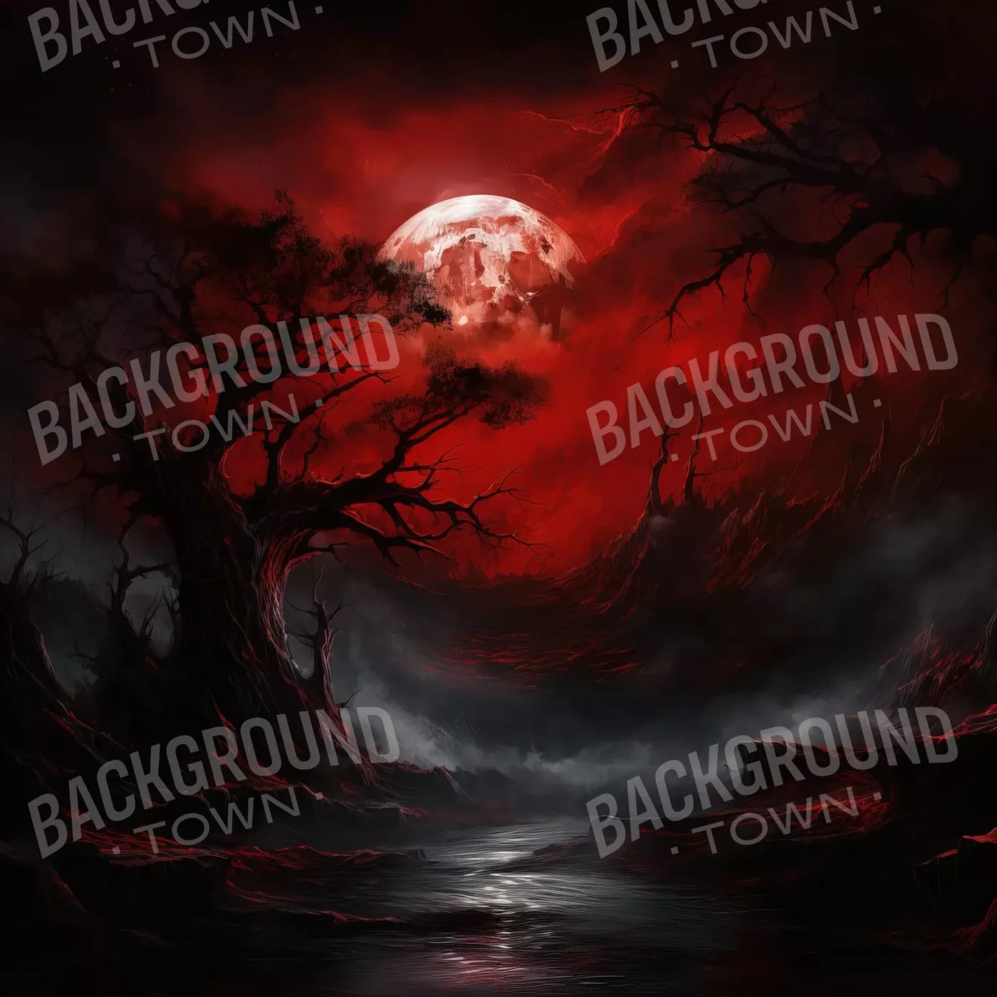 Blood Moon I 8’X8’ Fleece (96 X Inch) Backdrop