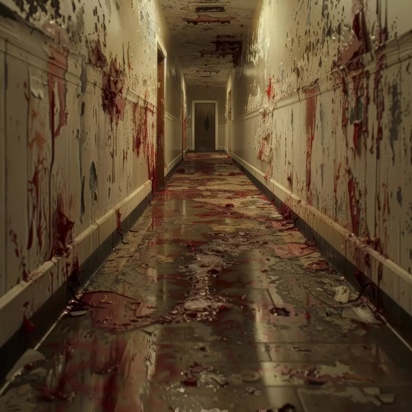 Bloody Institution Hallway Ii 10’X10’ Ultracloth (120 X Inch) Backdrop