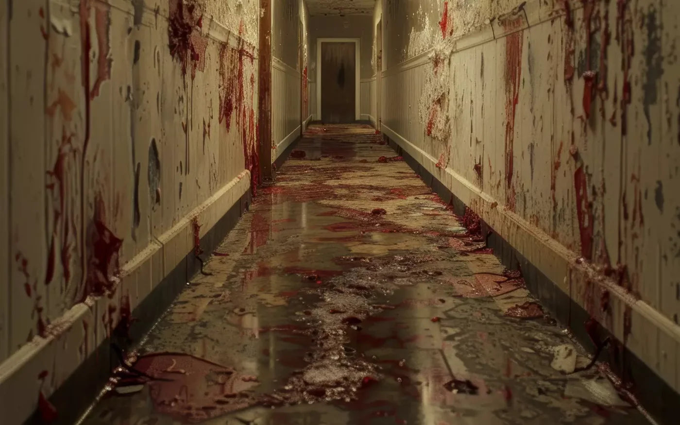 Bloody Institution Hallway Ii 16’X10’ Ultracloth (192 X 120 Inch) Backdrop