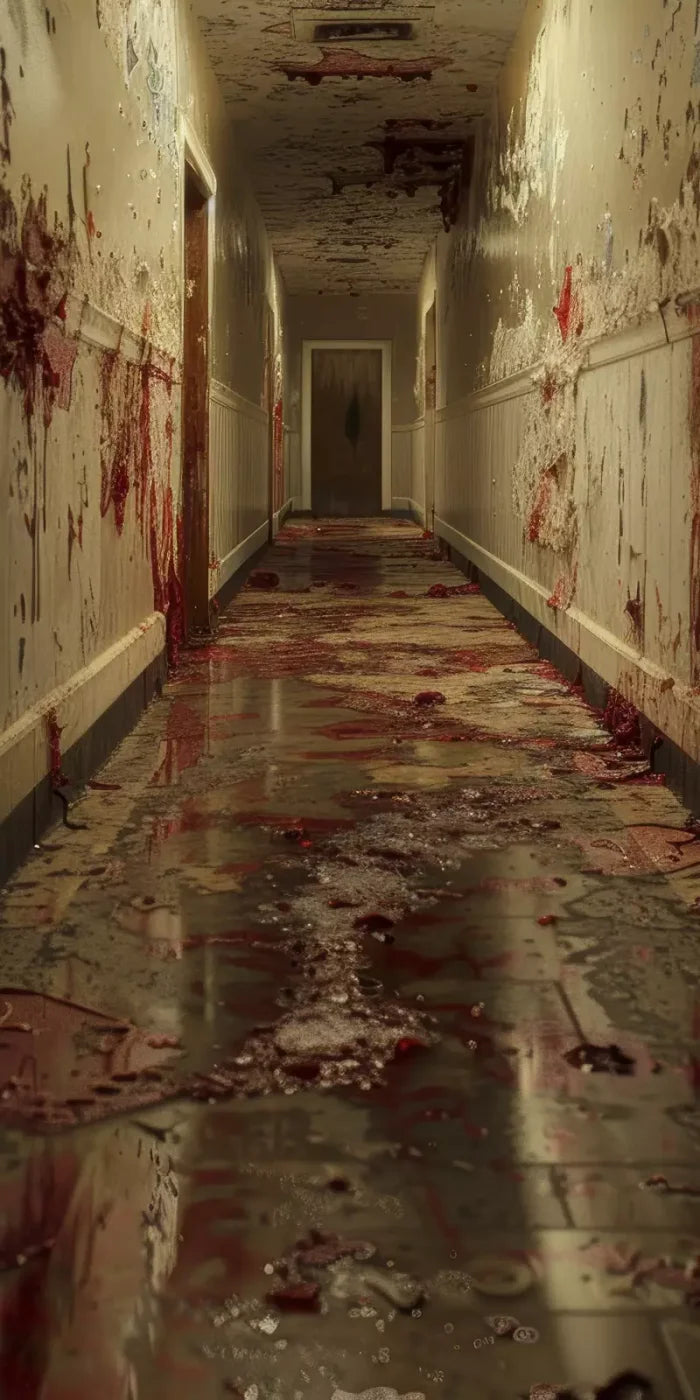 Bloody Institution Hallway Ii 8’X16’ Ultracloth (96 X 192 Inch) Backdrop