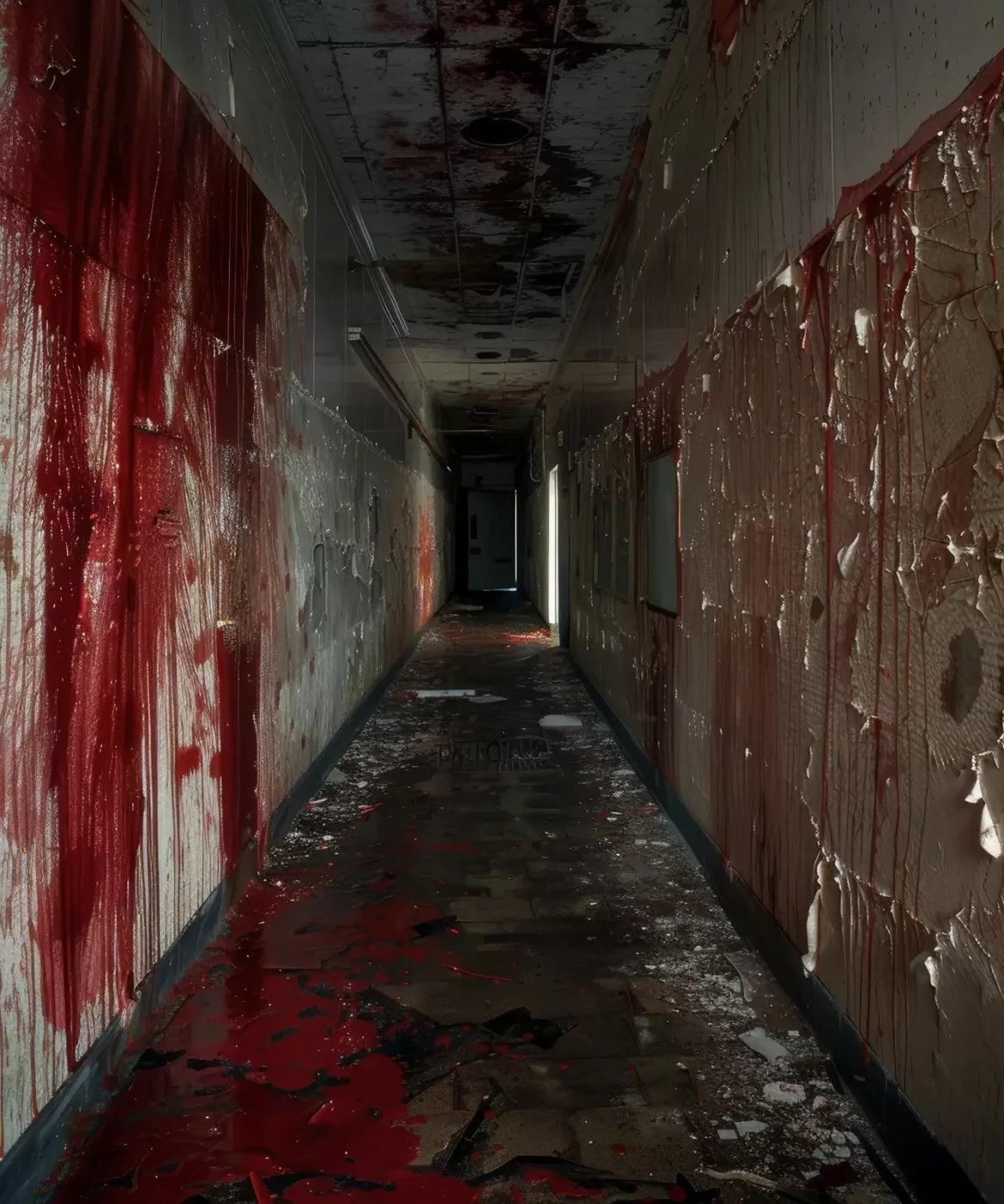 Bloody Institution Hallway Iv 10’X12’ Ultracloth (120 X 144 Inch) Backdrop