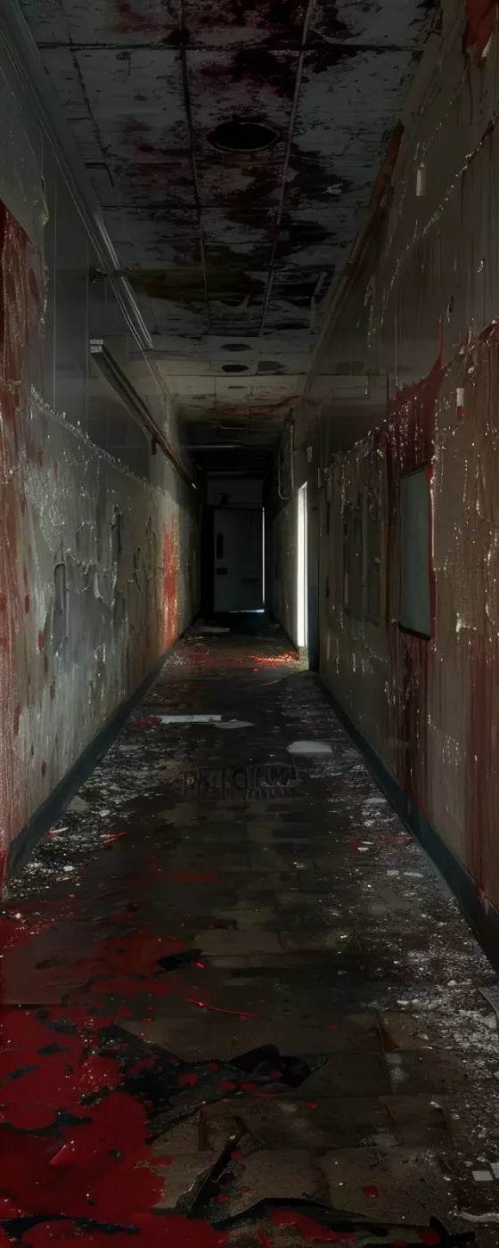 Bloody Institution Hallway Iv 8’X20’ Ultracloth (96 X 240 Inch) Backdrop