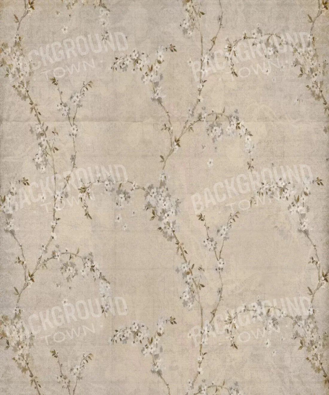 Beige Floral Backdrop for Photography