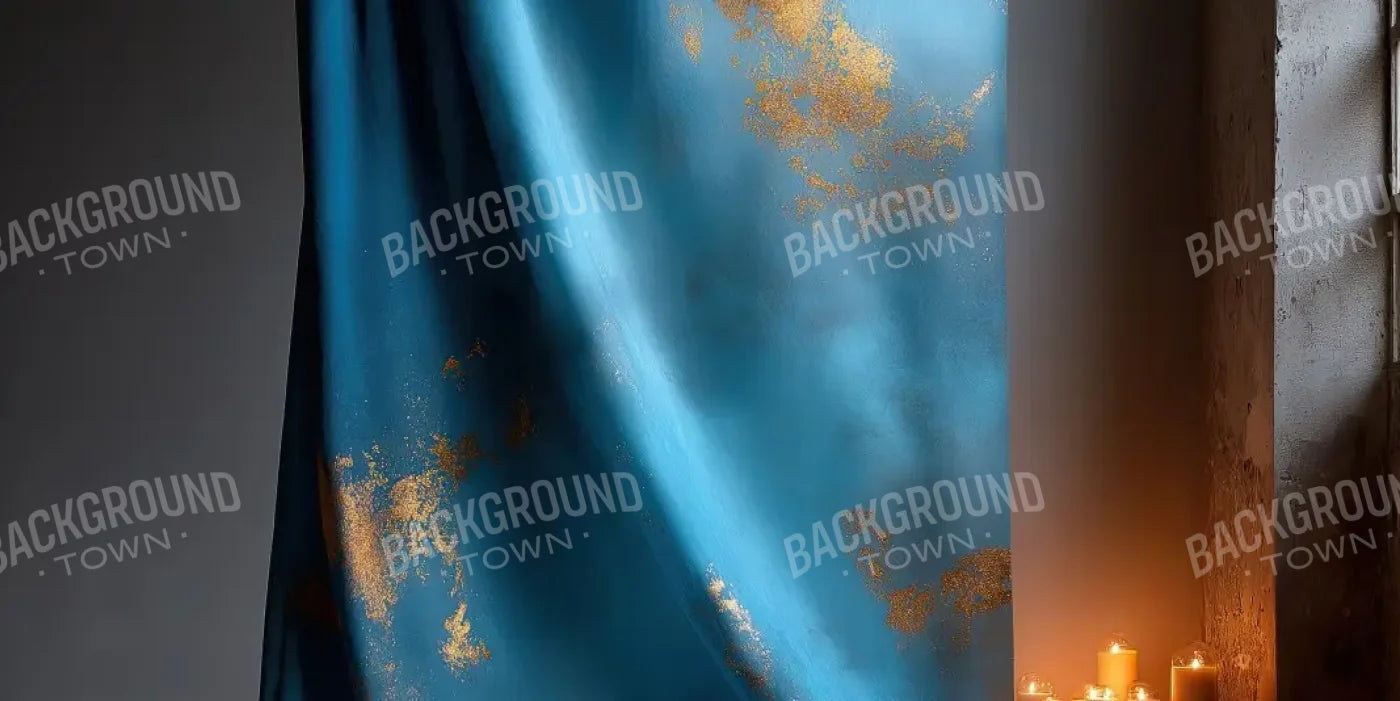 Blue And Gold Drape 16’x8’ UltraCloth (192 x 96 inch) Backdrop