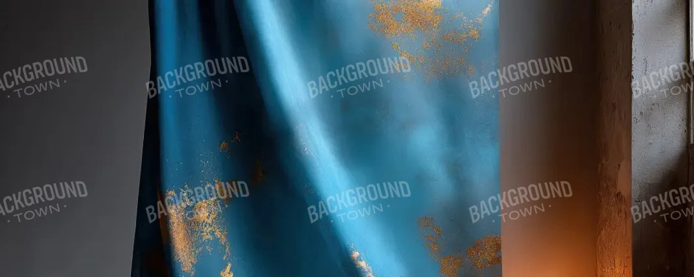 Blue And Gold Drape 20’x8’ UltraCloth (240 x 96 inch) Backdrop