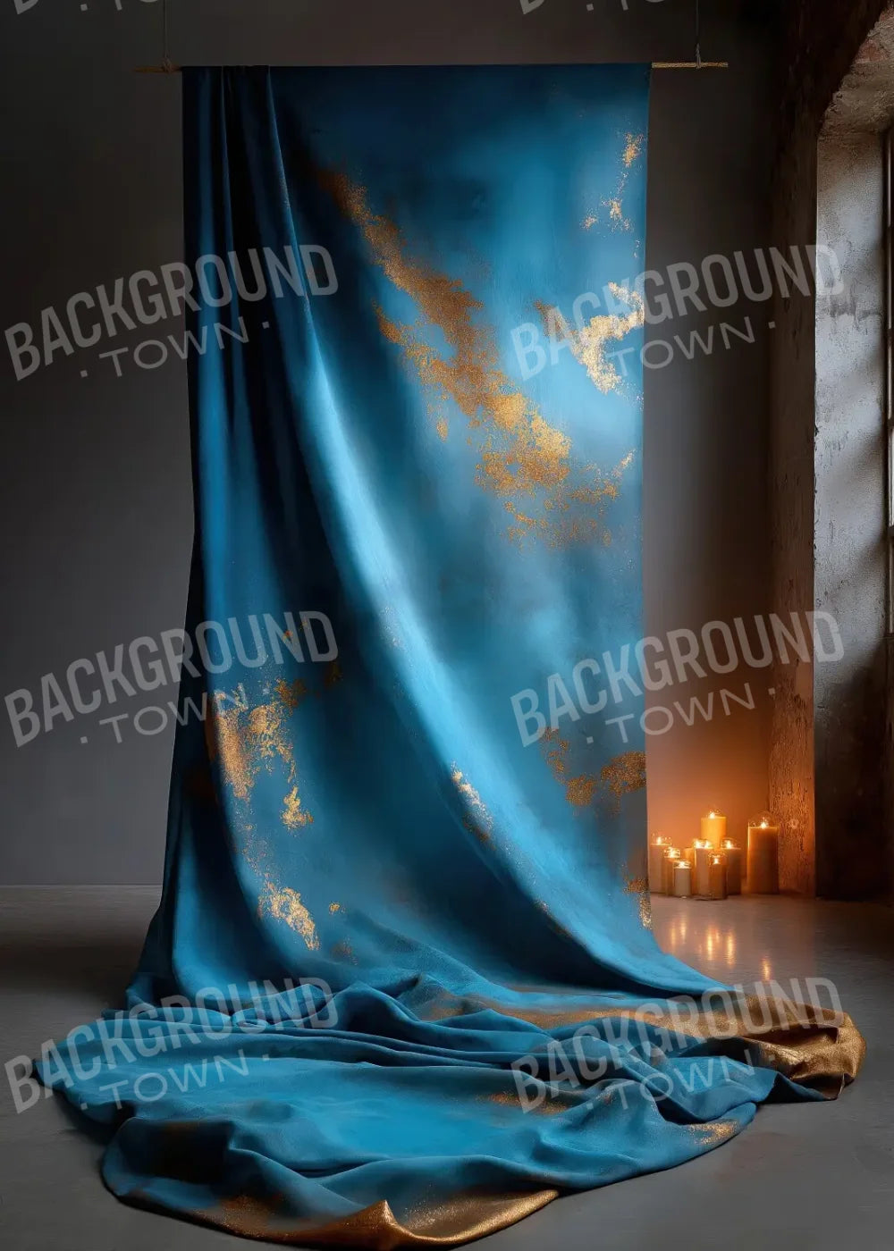 Blue And Gold Drape 5’x7’ UltraCloth (60 x 84 inch) Backdrop