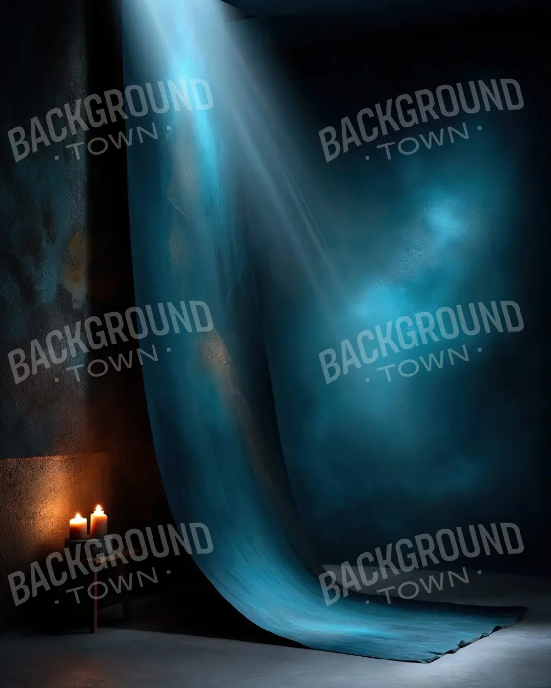 Blue Candelit Corner 8’x10’ Fleece (96 x 120 inch) Backdrop