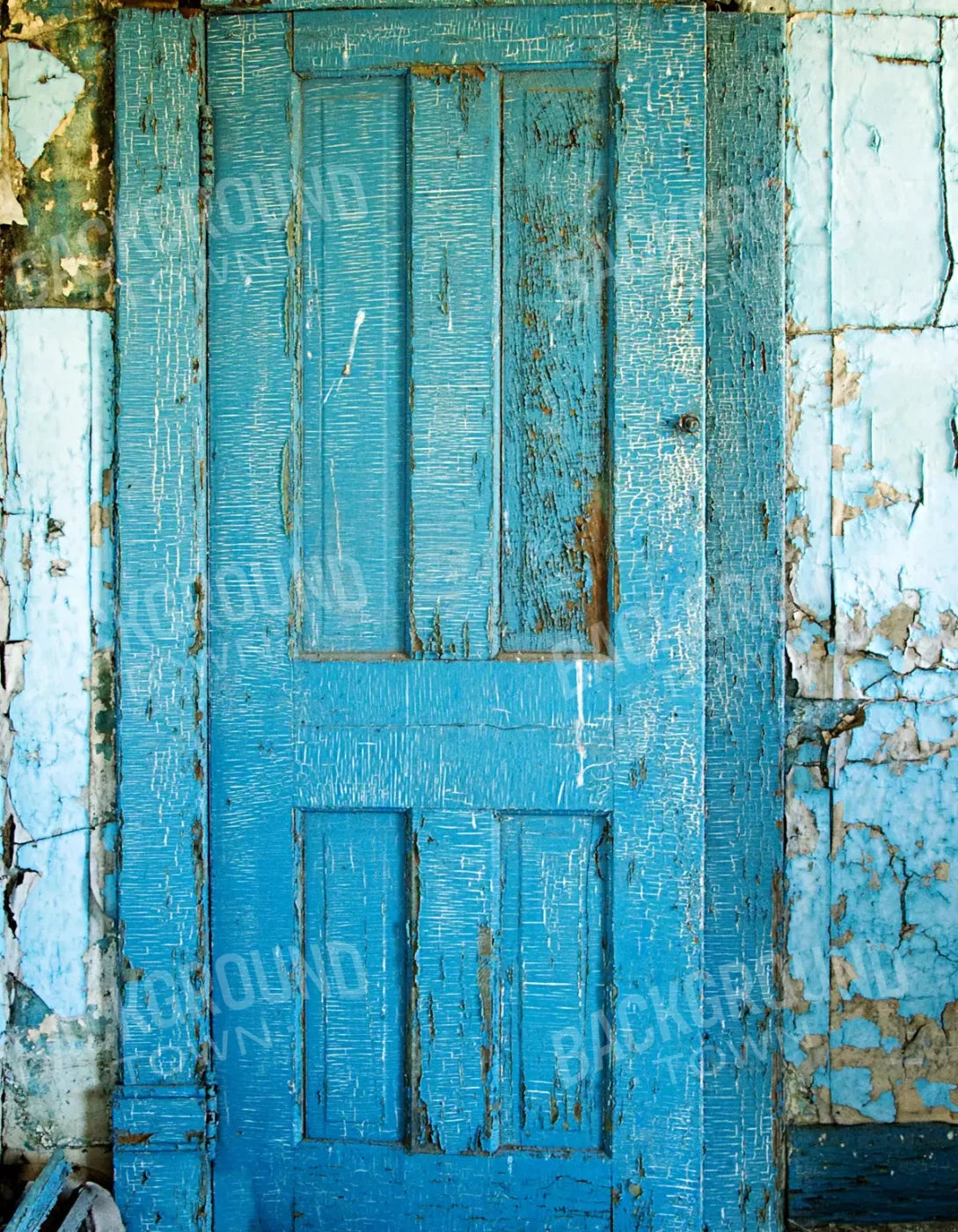 Blue Door Blues 6X8 Fleece ( 72 X 96 Inch ) Backdrop