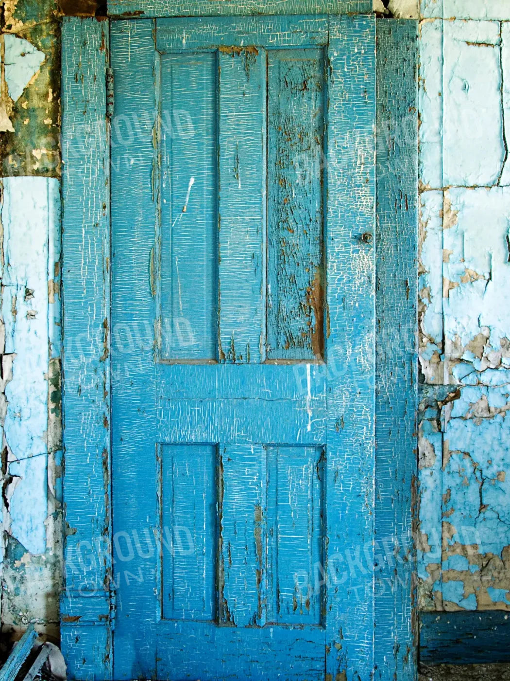 Blue Door Blues 8X10 Fleece ( 96 X 120 Inch ) Backdrop