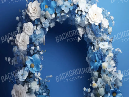 Blue Studio Floral Arch 8’X6’ Fleece (96 X 72 Inch) Backdrop