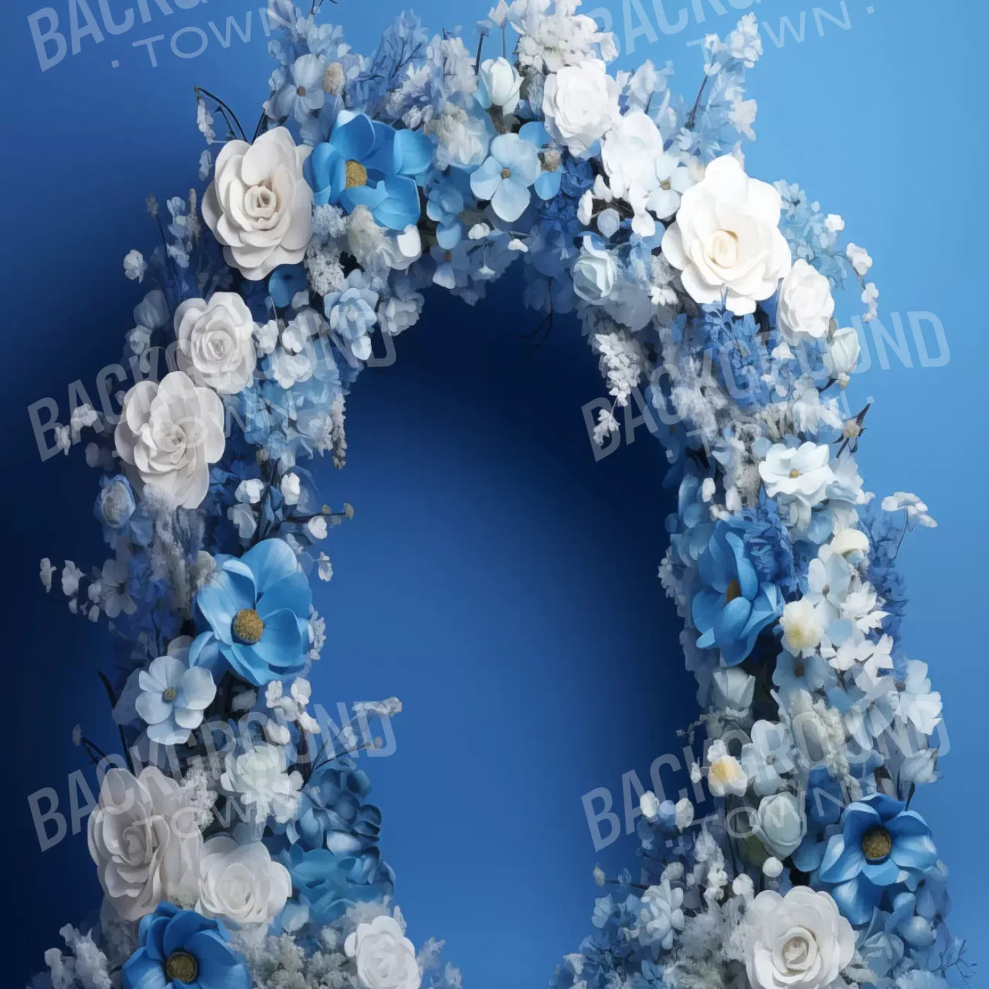 Blue Studio Floral Arch 8’X8’ Fleece (96 X Inch) Backdrop