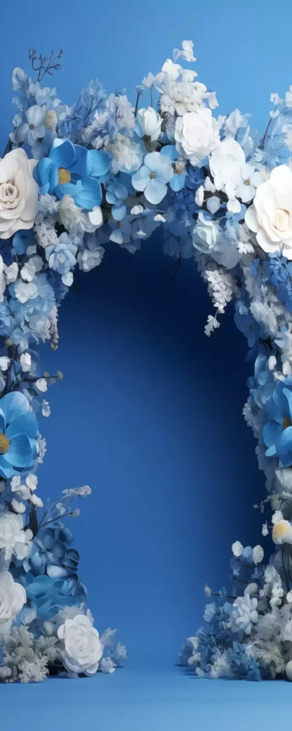 Blue Studio Floral Arch Backdrop