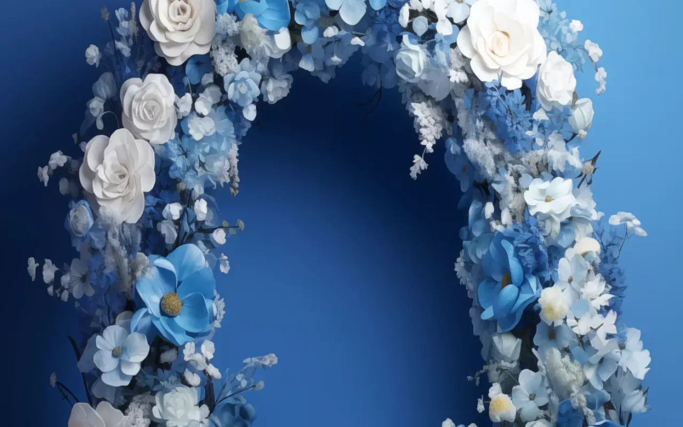 Blue Studio Floral Arch 8’X5’ Ultracloth (96 X 60 Inch) Backdrop