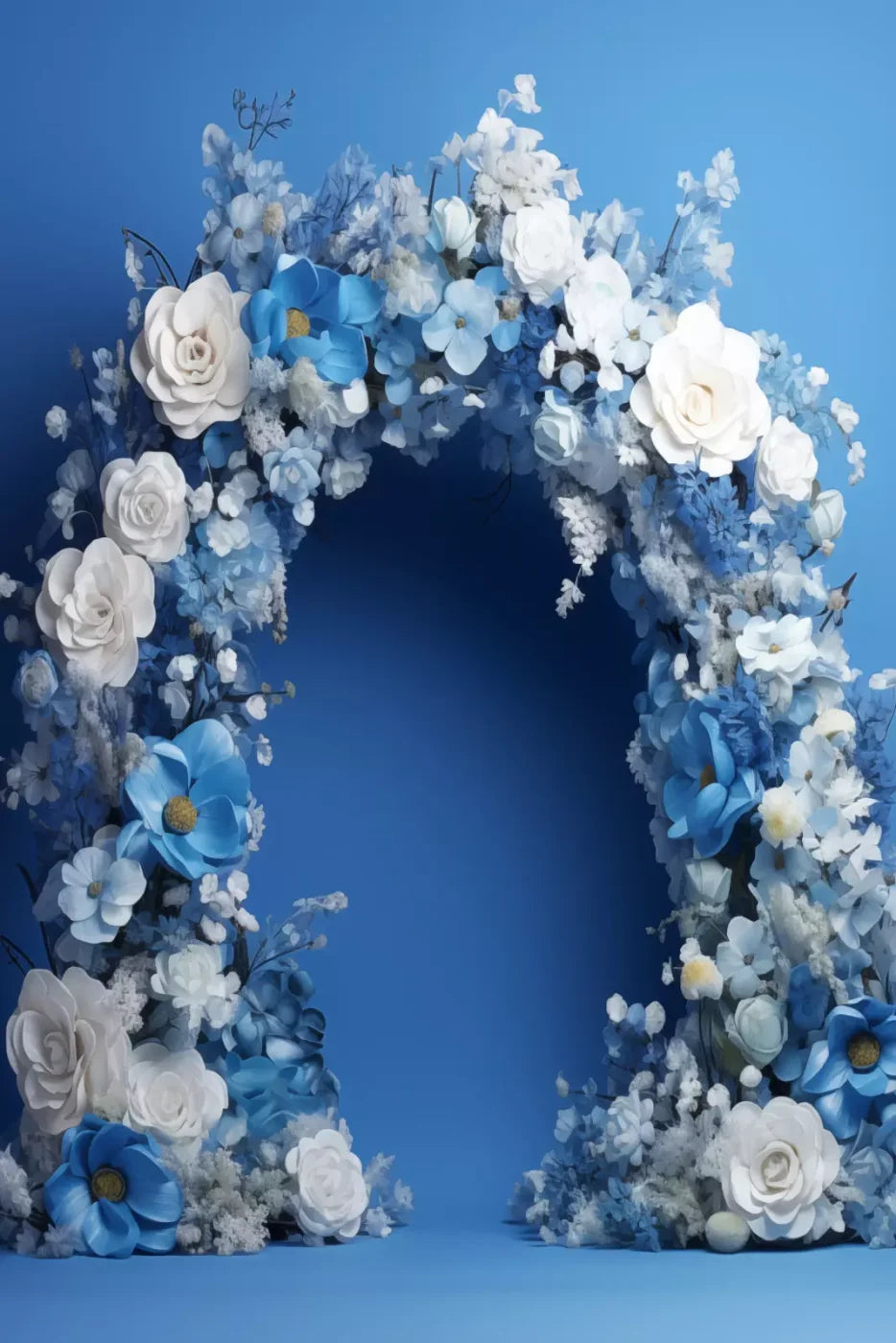 Blue Studio Floral Arch 8’X12’ Ultracloth (96 X 144 Inch) Backdrop