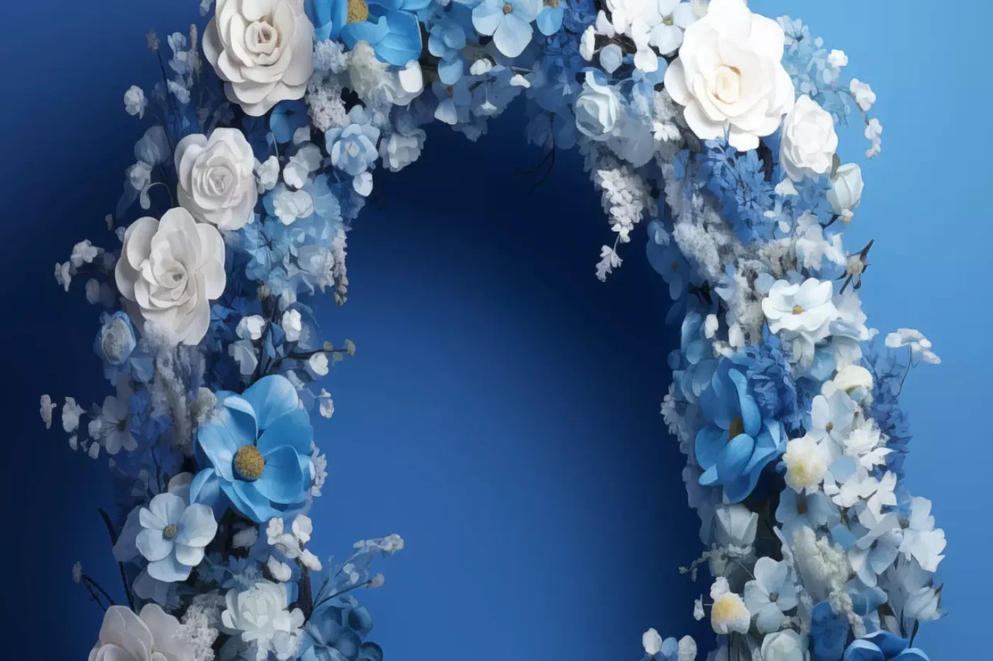 Blue Studio Floral Arch 12’X8’ Ultracloth (144 X 96 Inch) Backdrop