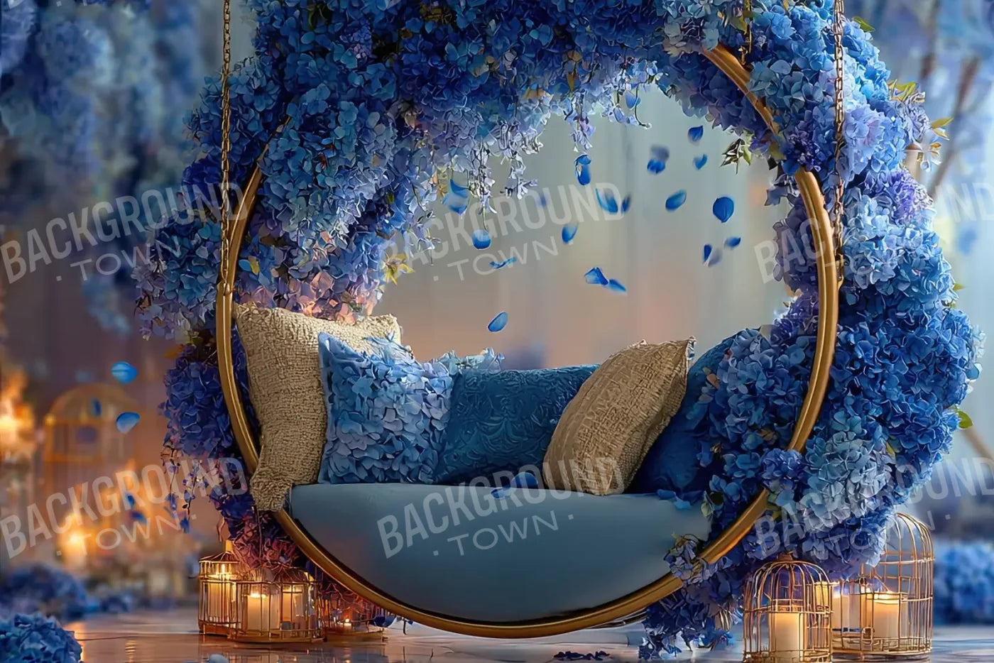 Blue Swing For Two 12’x8’ UltraCloth (144 x 96 inch) Backdrop