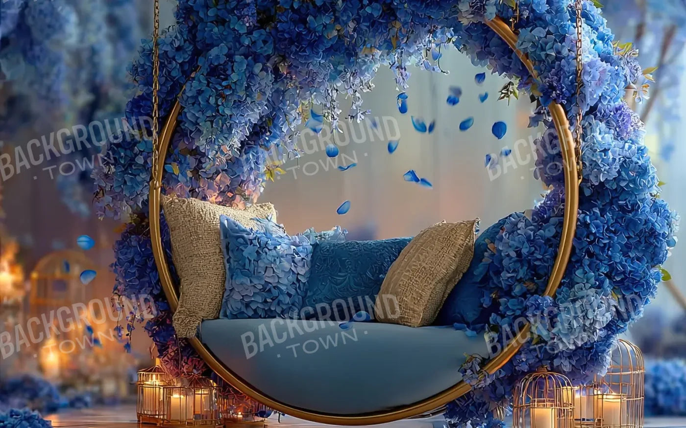 Blue Swing For Two 8’x5’ UltraCloth (96 x 60 inch) Backdrop
