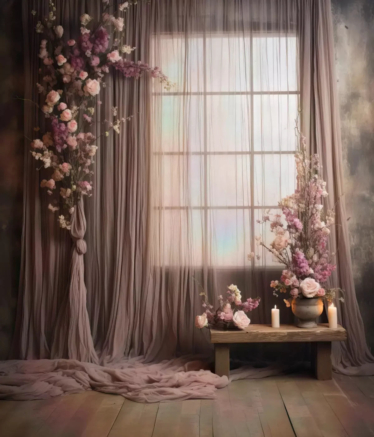 Lavender Blush Chiffon 10X12 Ultracloth ( 120 X 144 Inch ) Backdrop