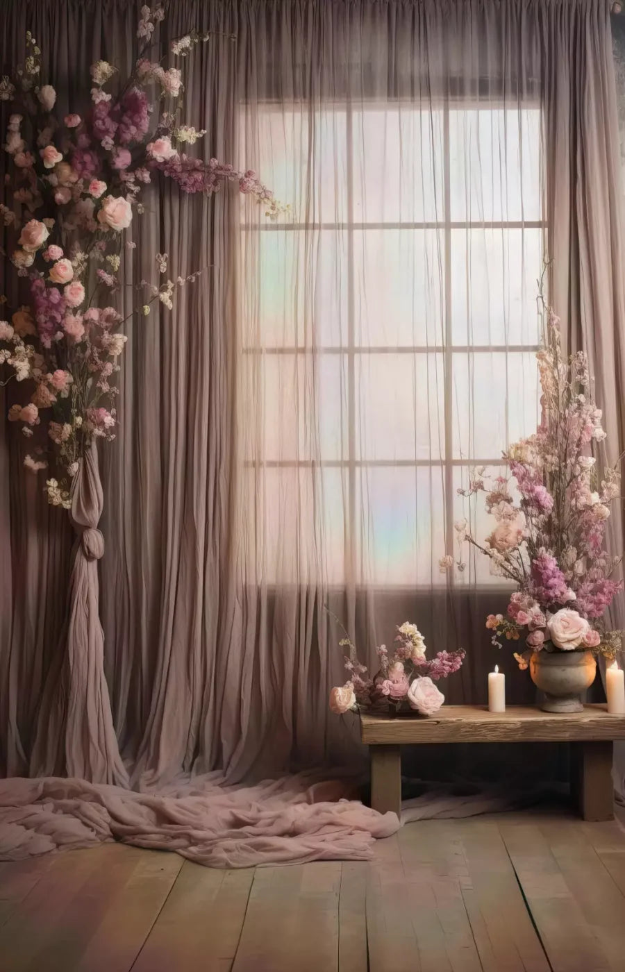 Lavender Blush Chiffon 8X12 Ultracloth ( 96 X 144 Inch ) Backdrop