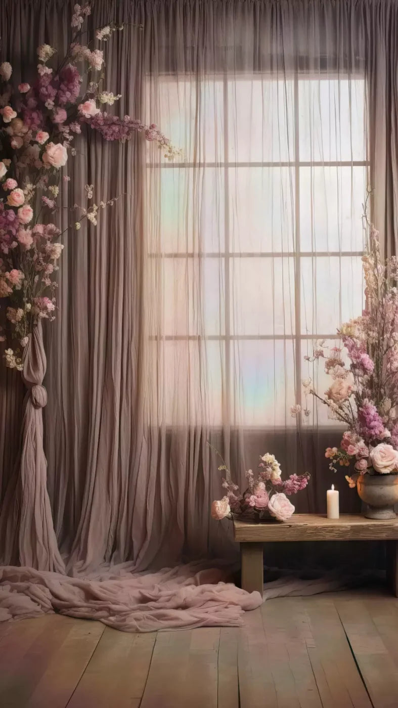 Lavender Blush Chiffon 8X14 Ultracloth ( 96 X 168 Inch ) Backdrop