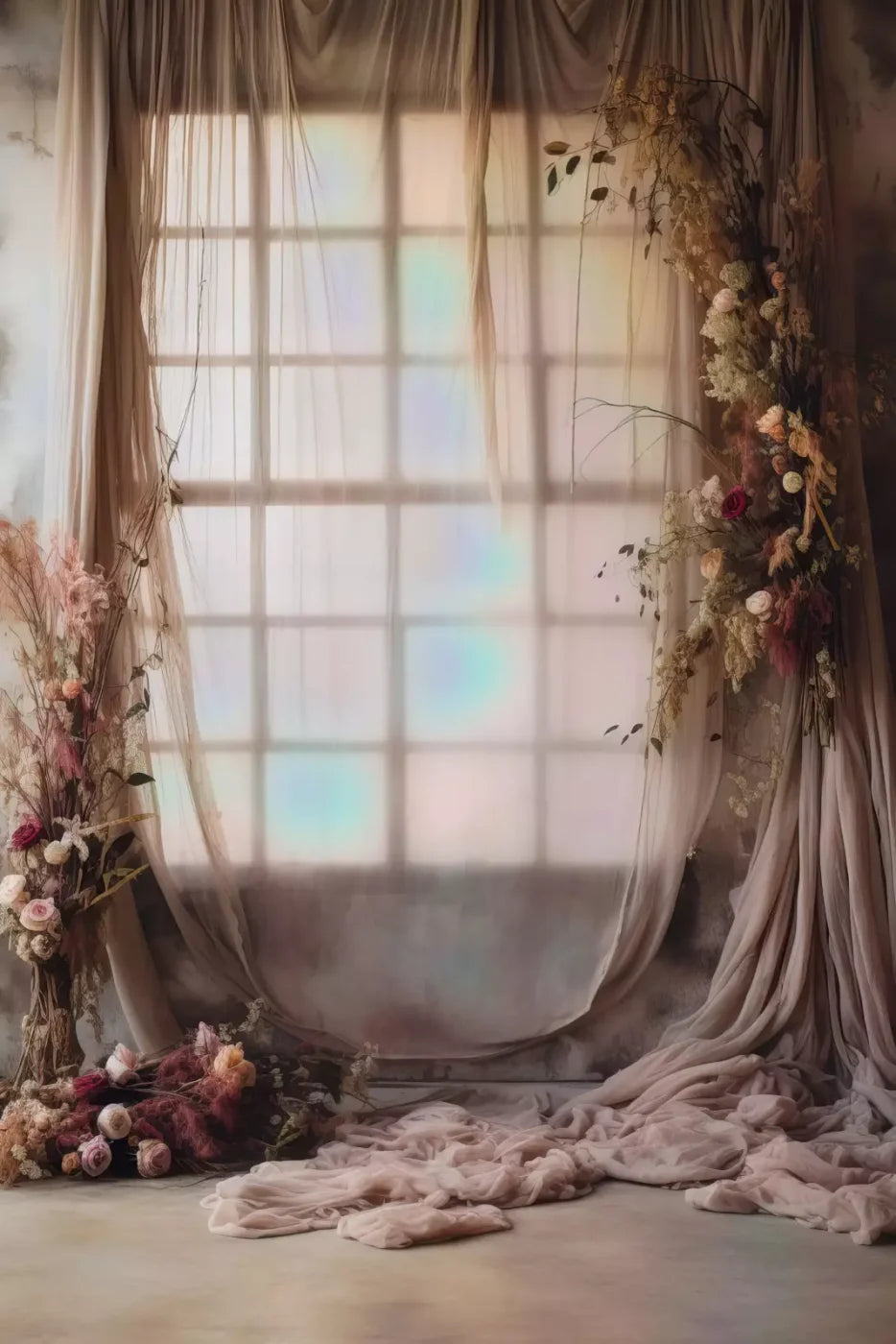 Lavender Blush Chiffon I 5X8 Ultracloth ( 60 X 96 Inch ) Backdrop