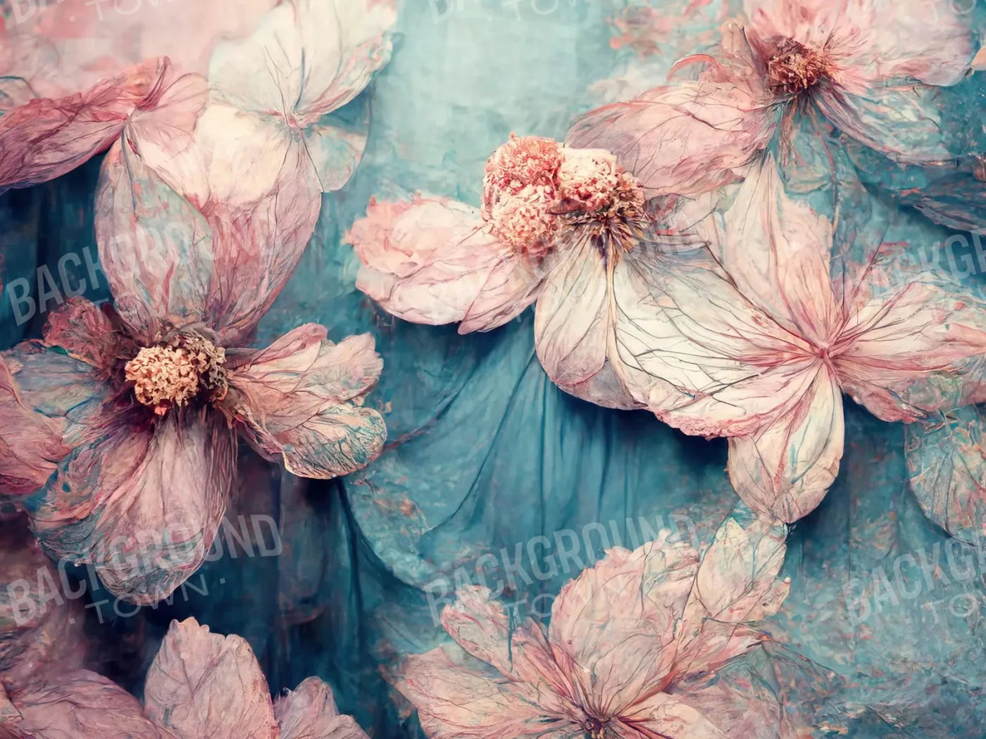 Blush Flowers 10X8 Fleece ( 120 X 96 Inch ) Backdrop