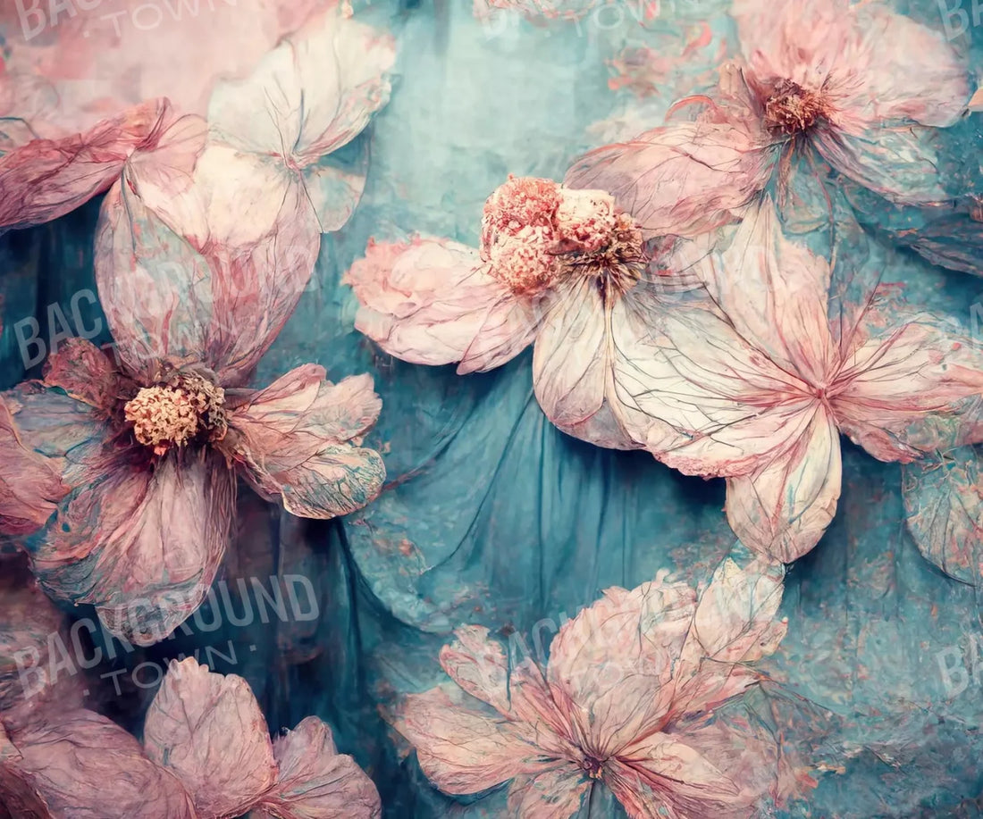 Blush Flowers 5X42 Fleece ( 60 X 50 Inch ) Backdrop