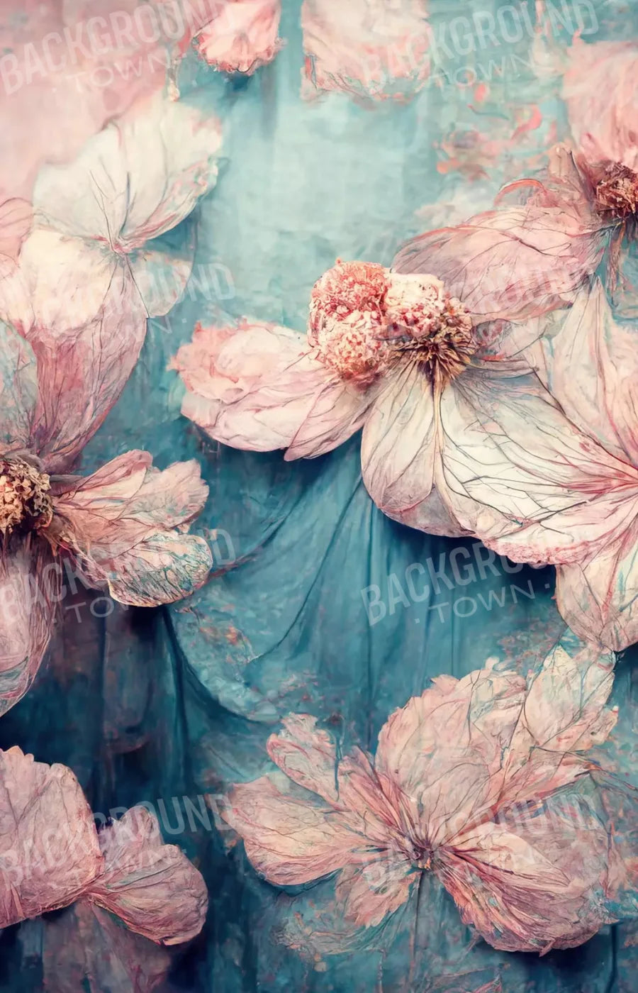 Blush Flowers 8X12 Ultracloth ( 96 X 144 Inch ) Backdrop